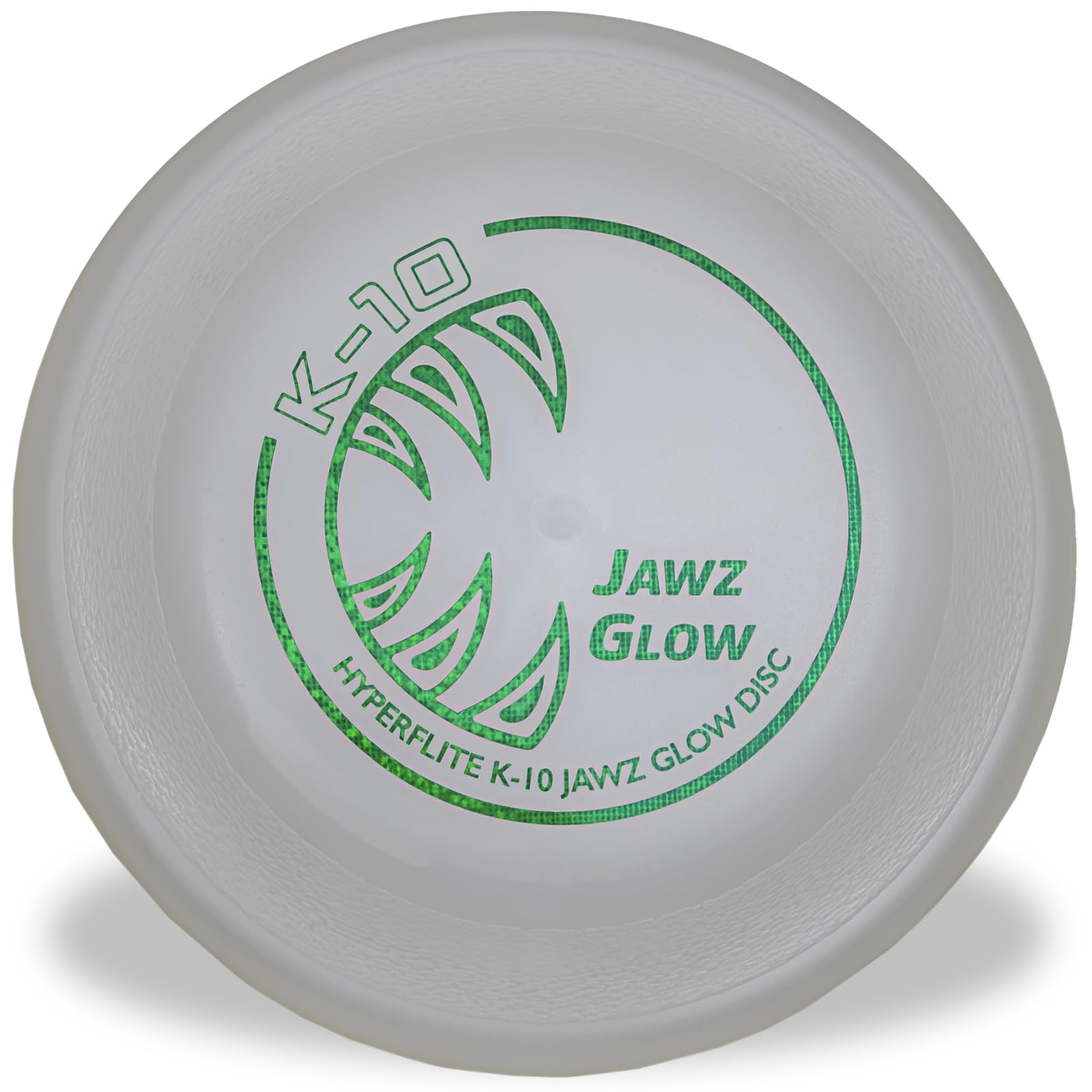 Disque Hyperflite K-10 Jawz Glow lumineux pour jeux nocturnes et sécurité.