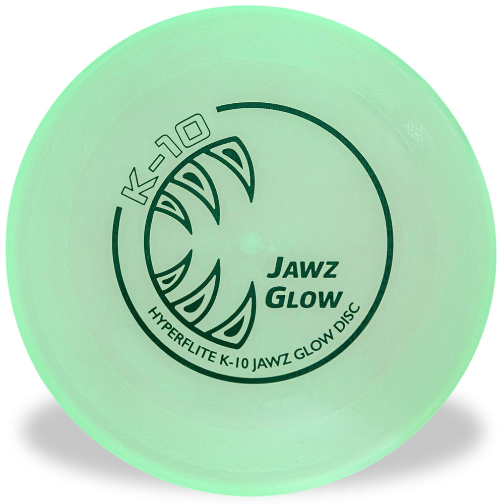 Disque Hyperflite K-10 Jawz Glow résistant aux piqûres pour chiens mordeurs.