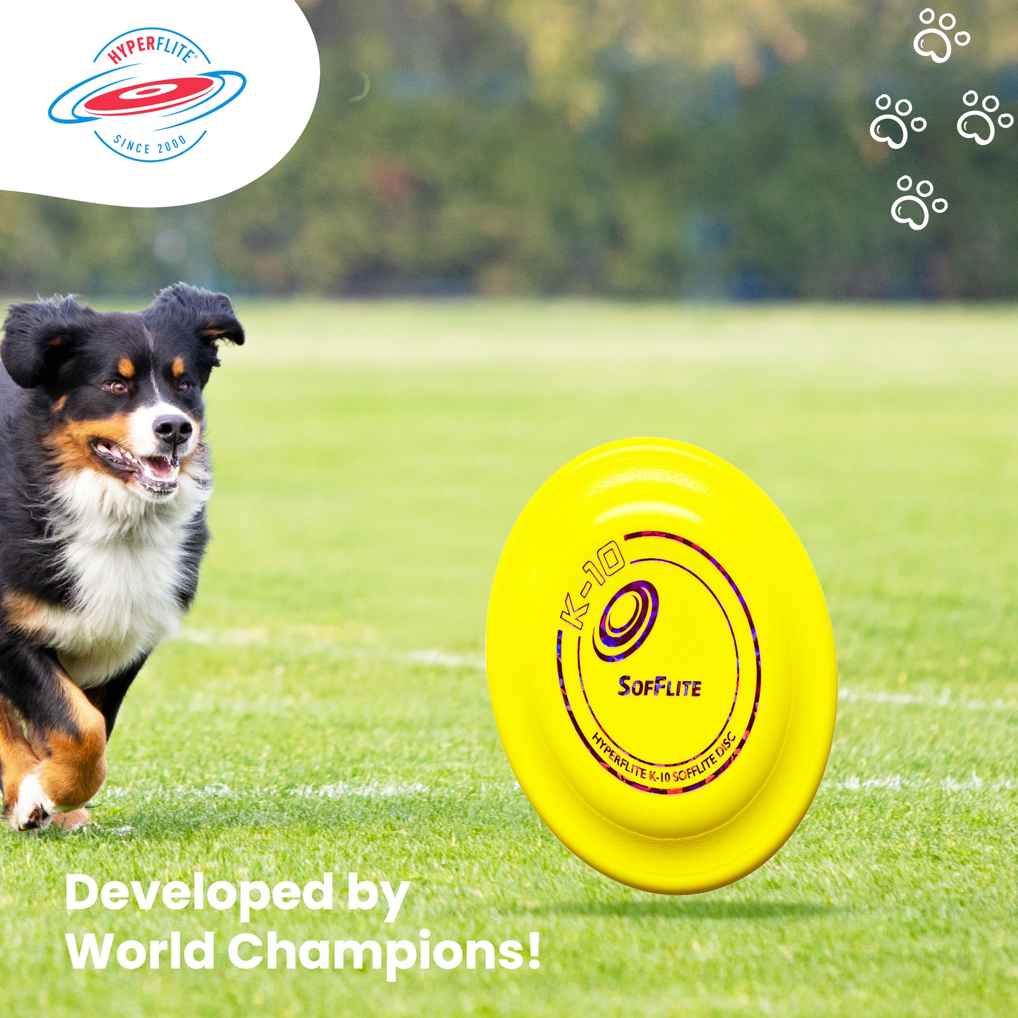 Disque de compétition Skyhoundz Hyperflite K-10 SofFlite approuvé pour les épreuves canines.