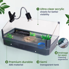 HYPESIDE parois-acryliques-securisees: murs clairs et solides pour un habitat tortue sûr.