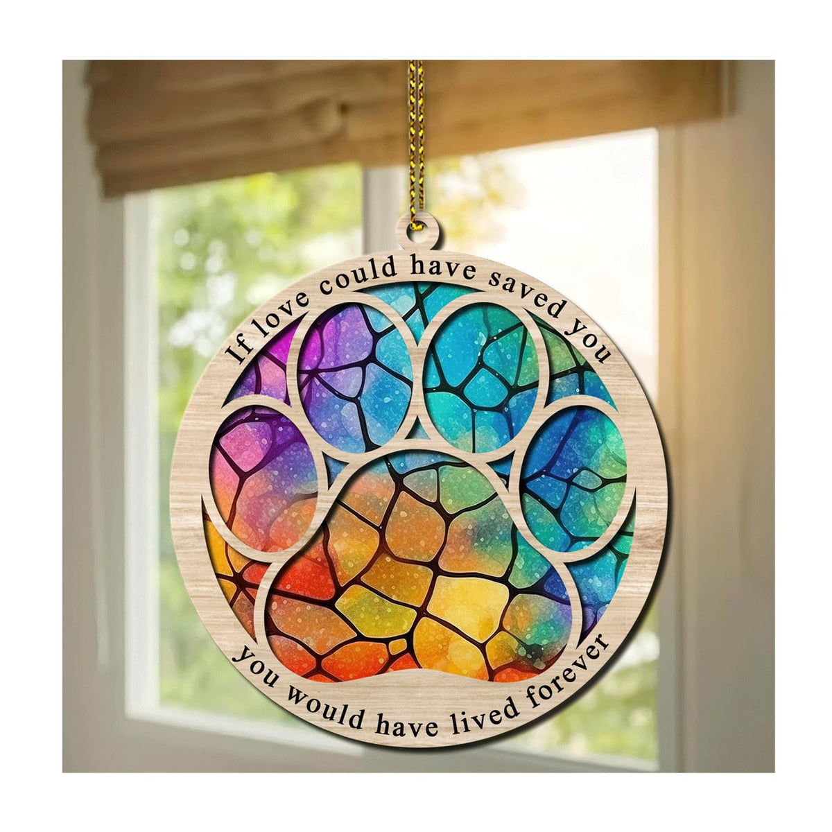 Hyturtle mémorial attrape-soleil patte chien chat pour un souvenir chaleureux