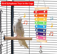 HZAKXIN xylophone pour perroquet avec clés colorées, divertissement auditif durable.