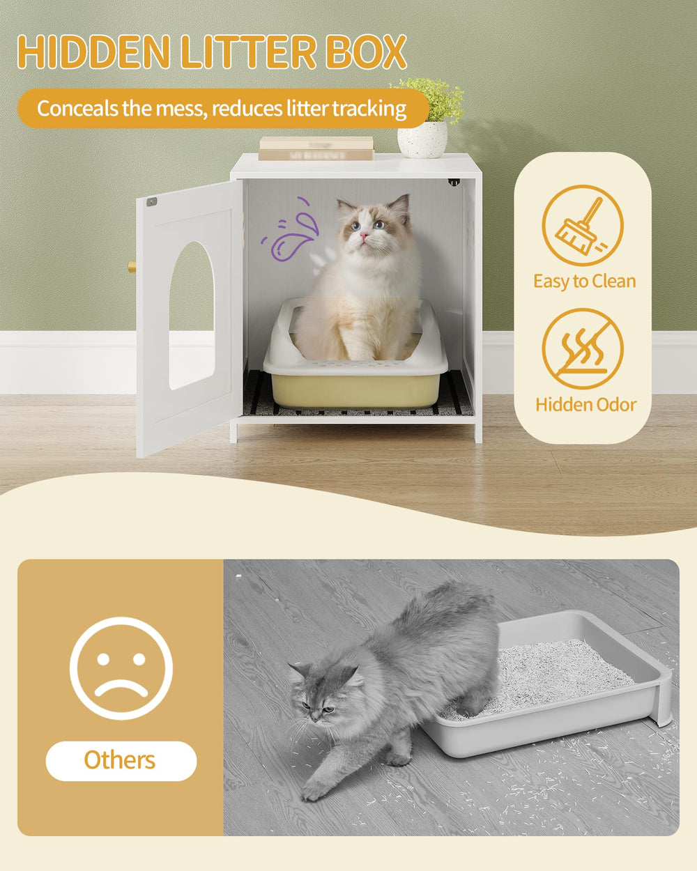 Hzuaneri utilisation salon et chambre, solution discrète pour chat.