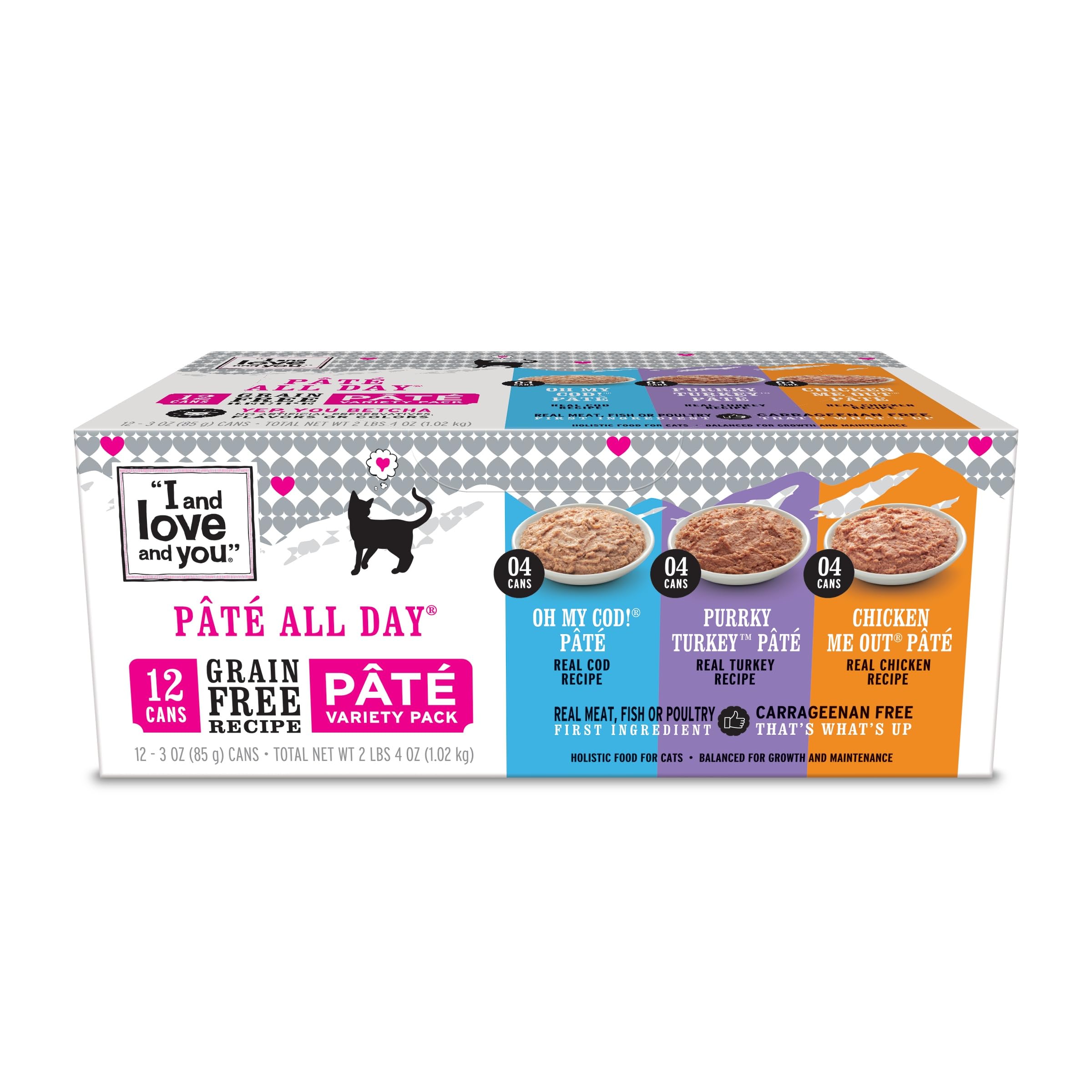 I AND LOVE AND YOU – chat, boîtes pâté lisse, texture gourmande et hydratation naturelle.