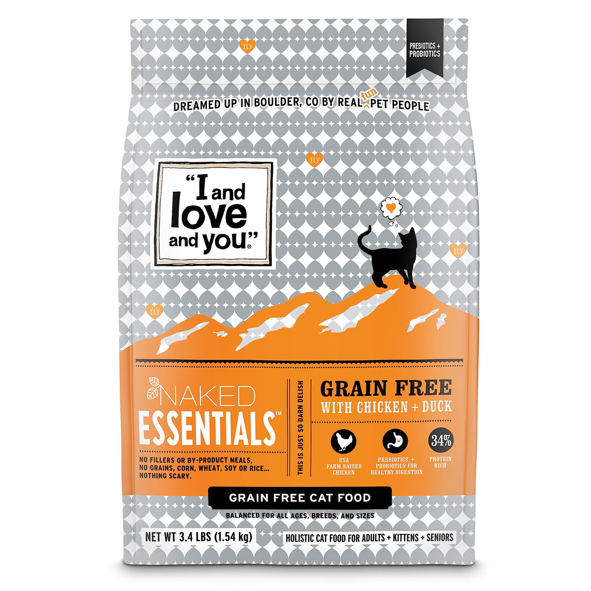 I AND LOVE AND YOU Naked Essentials sac croquettes poulet et canard, riches en protéines.