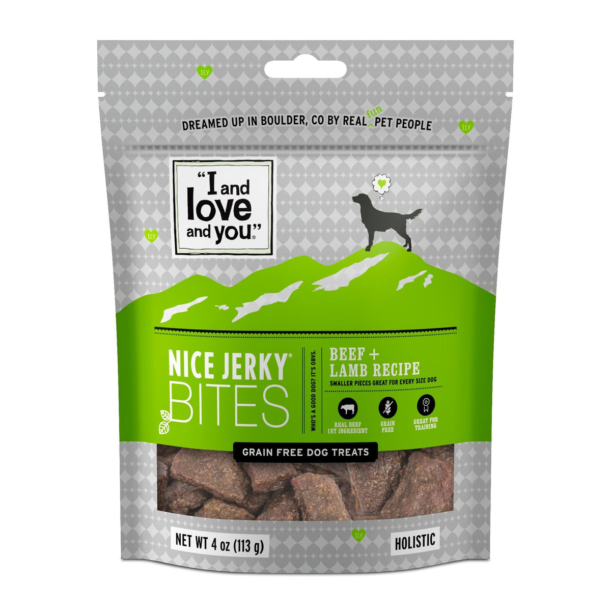 I and love and you Nice Jerky Bites au bœuf, bouchées tendres riches en protéines pour chiens actifs