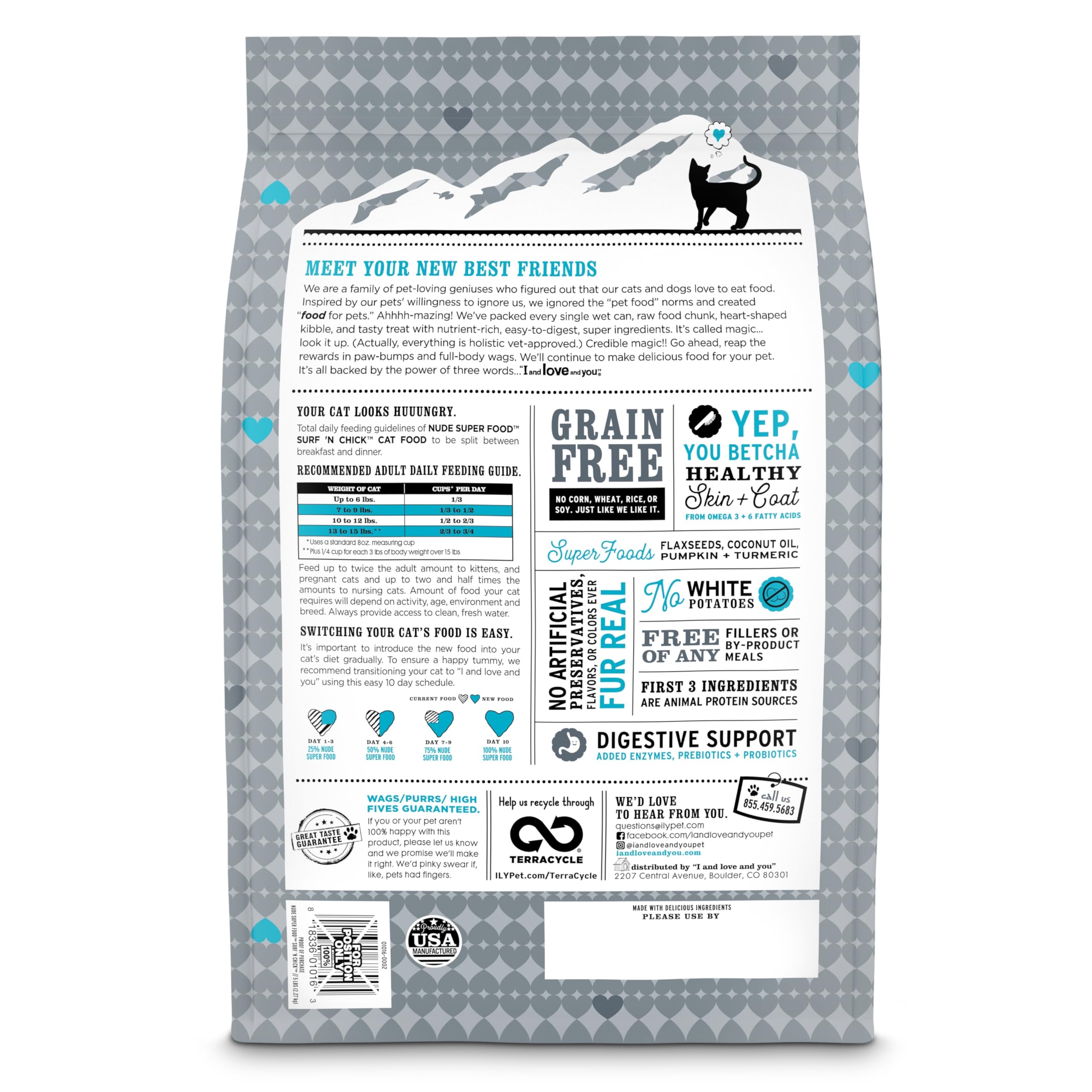 I and love and you Nude Dry Cat Food croquettes croquant dans bol chat