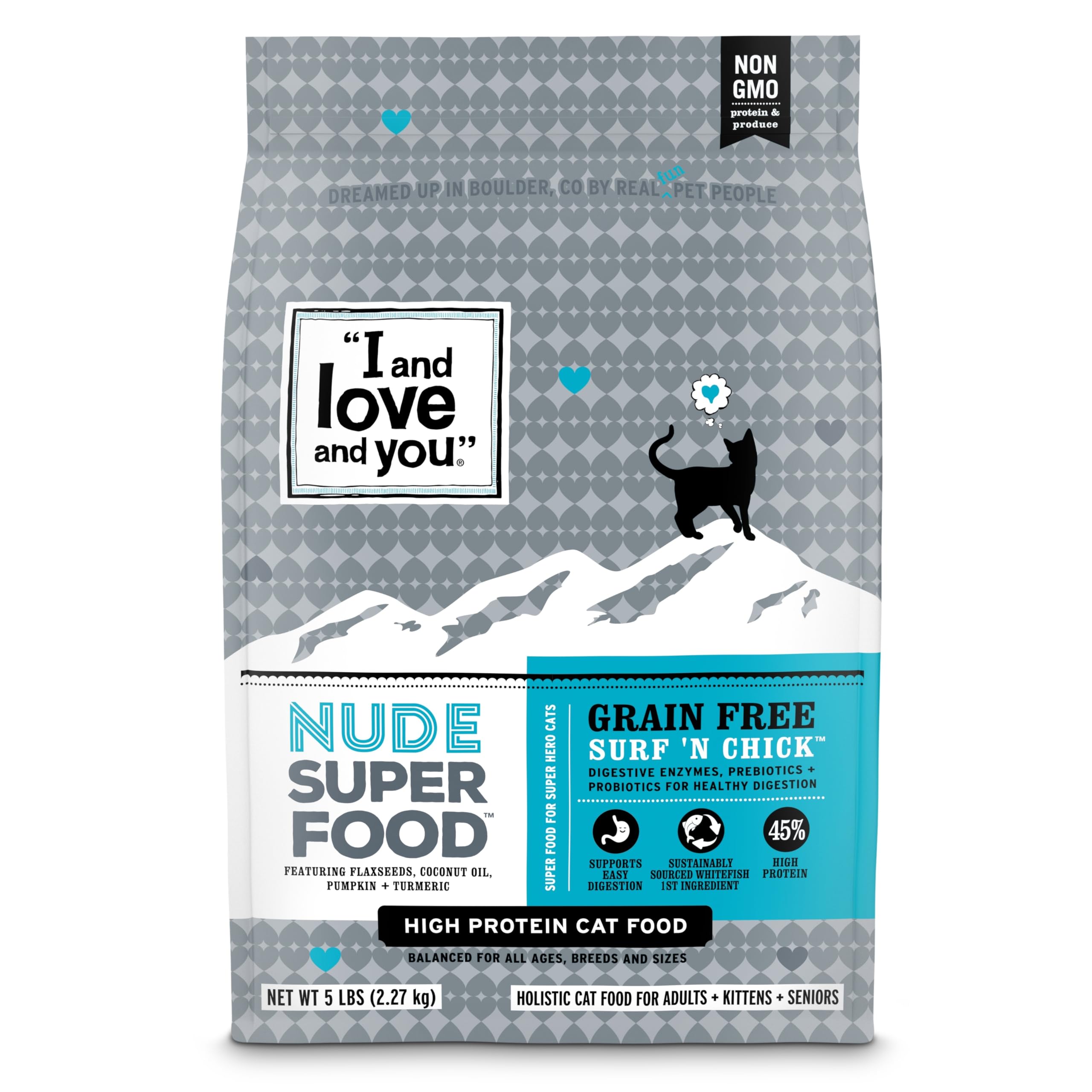 I and love and you Nude Dry Cat Food croquettes poisson blanc et poulet dans bol routine journalière