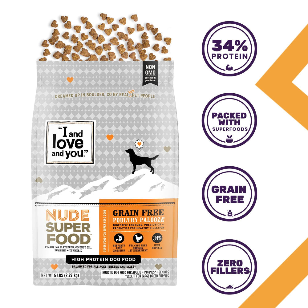 I and love and you Nude Super Food sans céréales, option adaptée pour chiens sensibles.