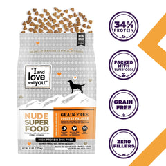 I and love and you Nude Super Food sans céréales, option adaptée pour chiens sensibles.