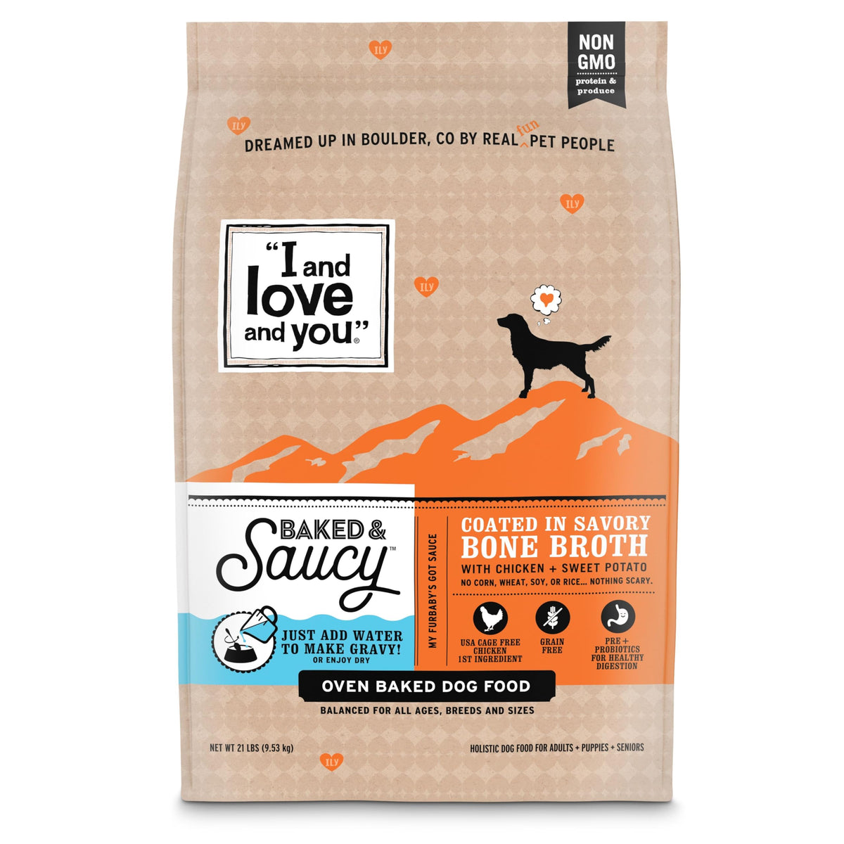 I AND LOVE AND YOU sac sec croquettes poulet patate douce, 21 lb.
