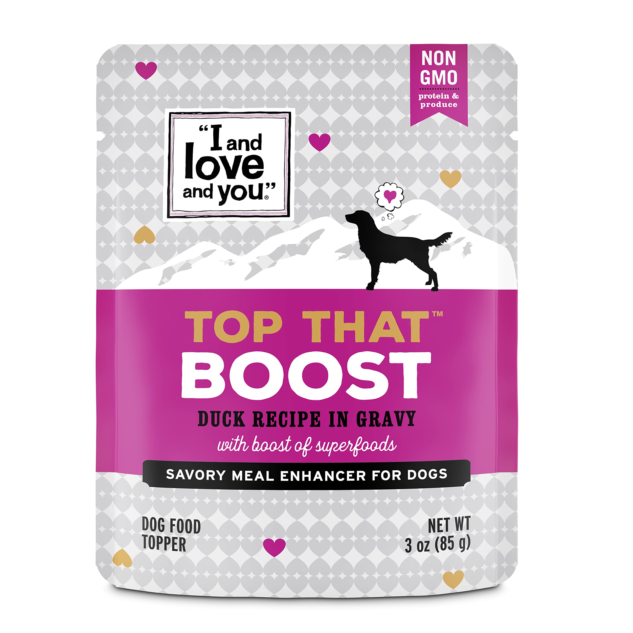 I and love and you Top That Boost: sachet canard en sauce pour chien, protéine riche.