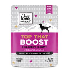 I and love and you Top That Boost: sachet canard en sauce pour chien, protéine riche.