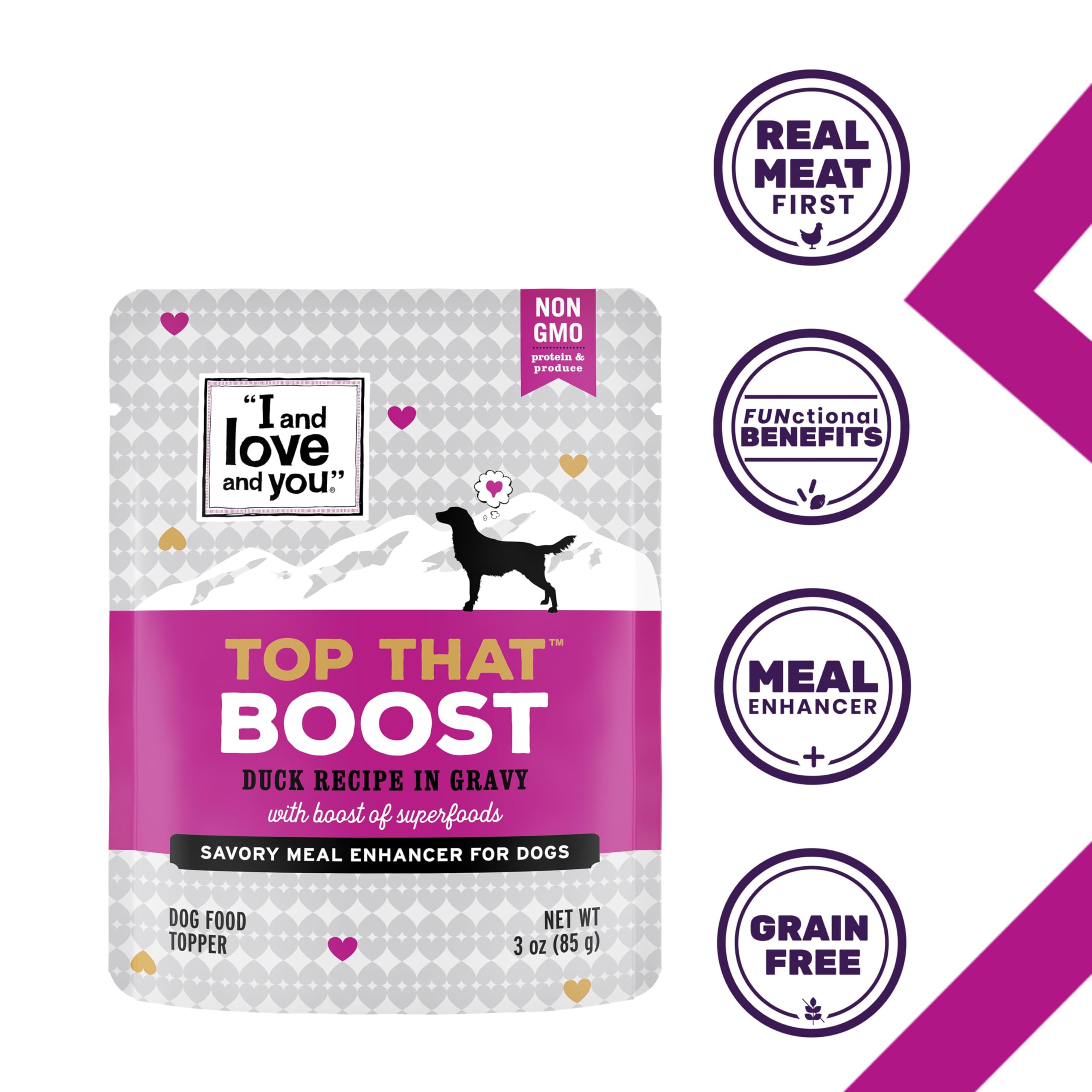 I and love and you Top That Boost: produit non-ogm, protéine et légumes clairs.