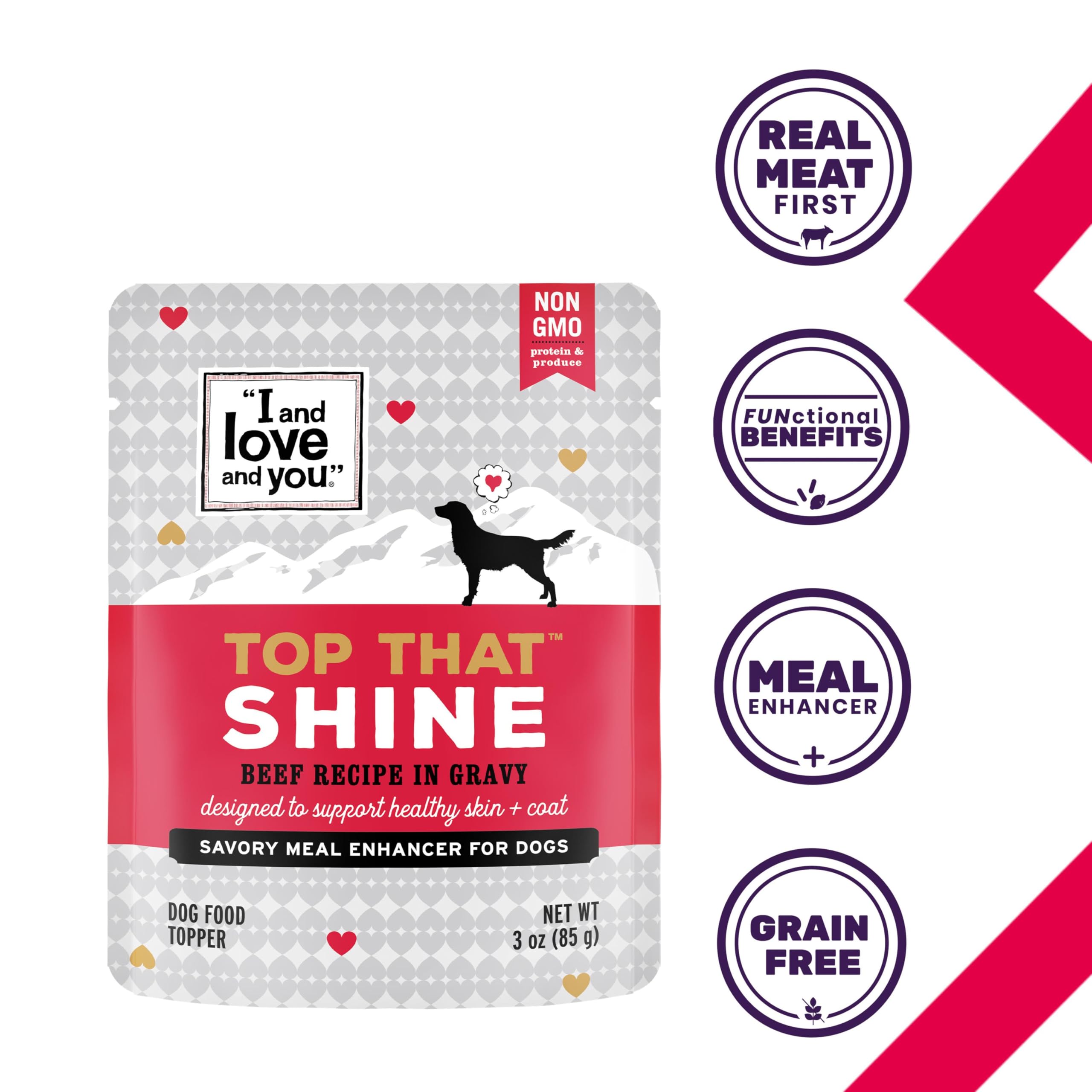I AND LOVE AND YOU Top That Shine — produit sans céréales, boeuf en sauce.