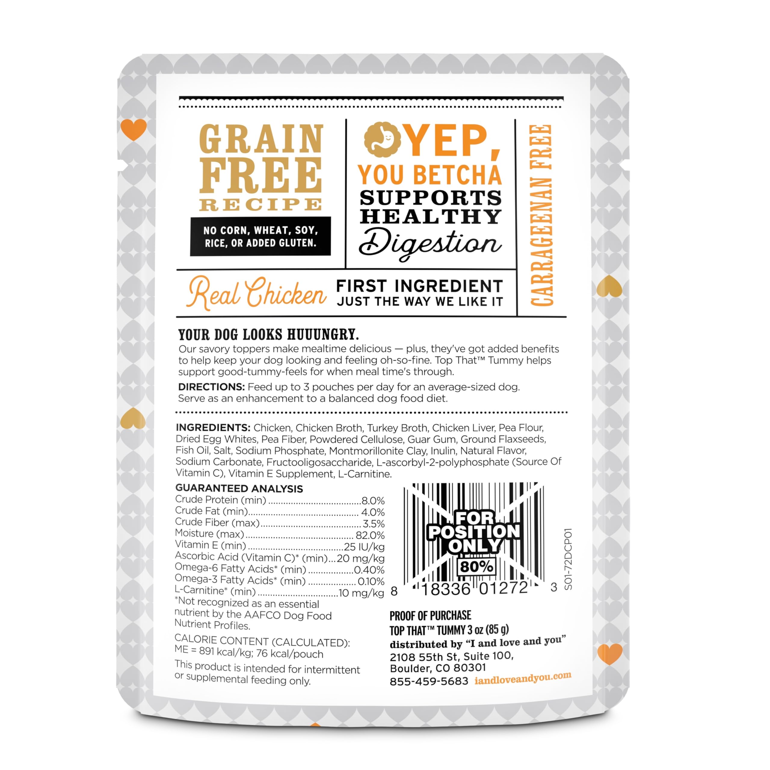 I AND LOVE AND YOU Top That Tummy : fibre et prébiotiques pour digestion potentiellement plus stable