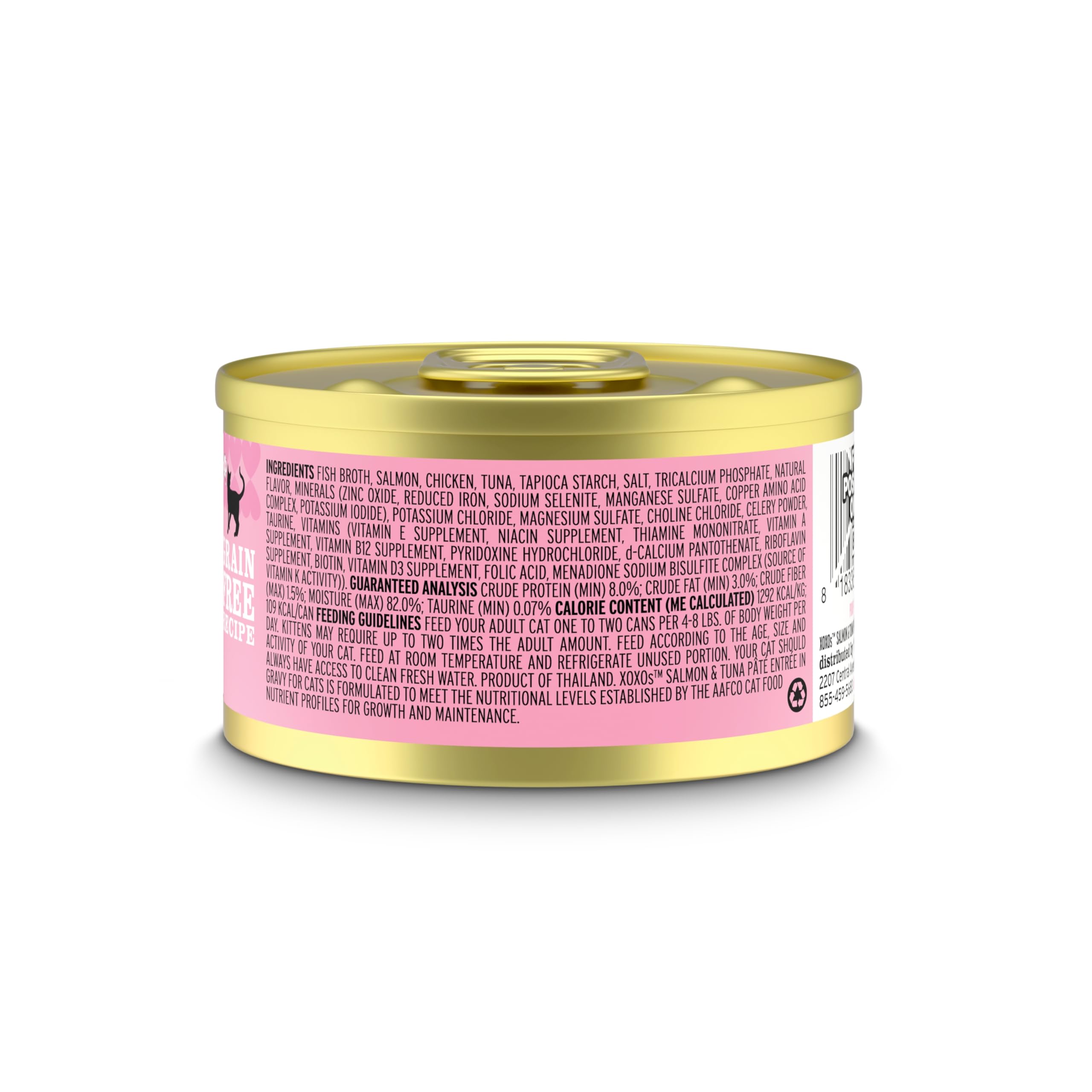 Boîte XOXOs pâté saumon-thon, repas savoureux et hydratant.