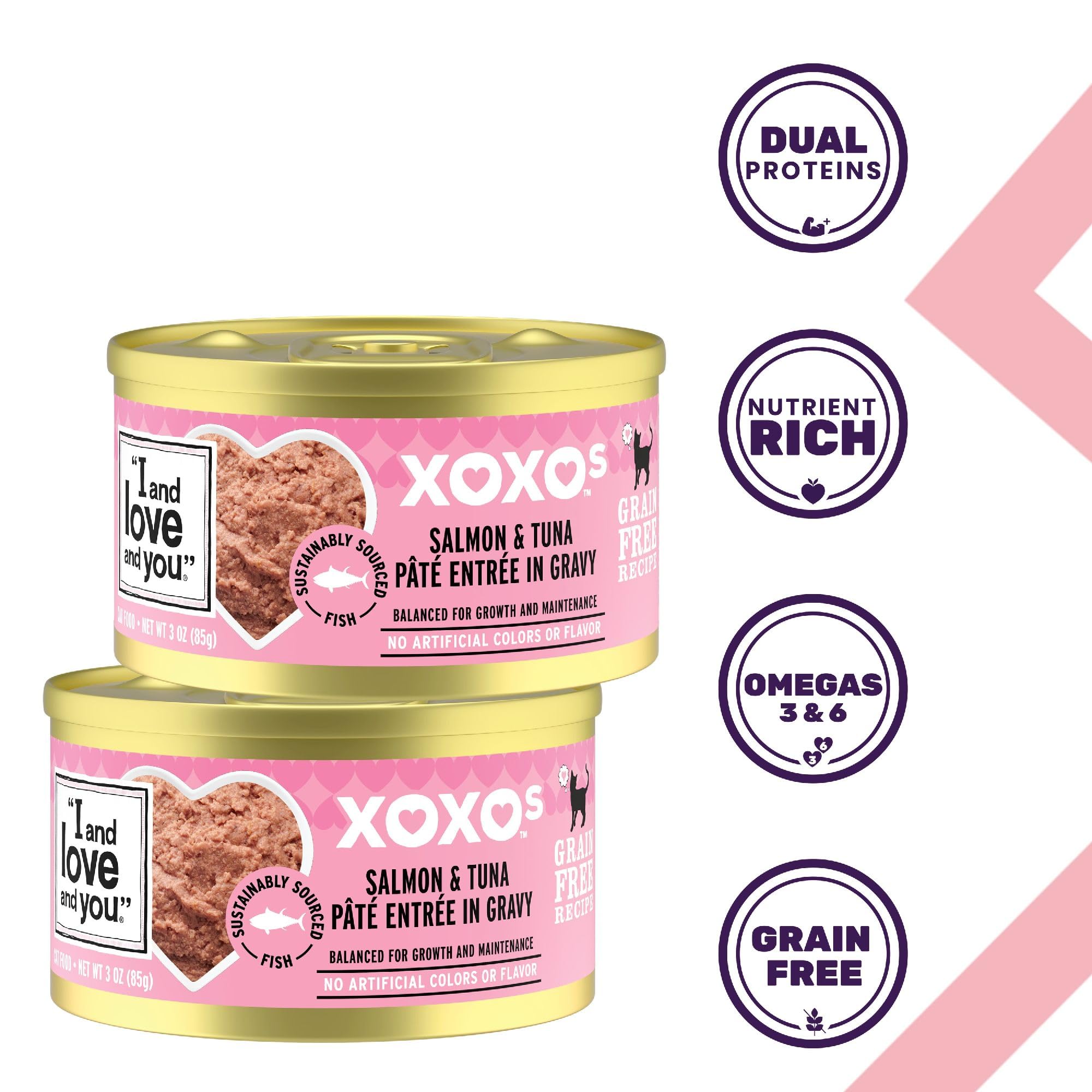 Pâté sans céréales saumon-thon XOXOs, alimentation légère.