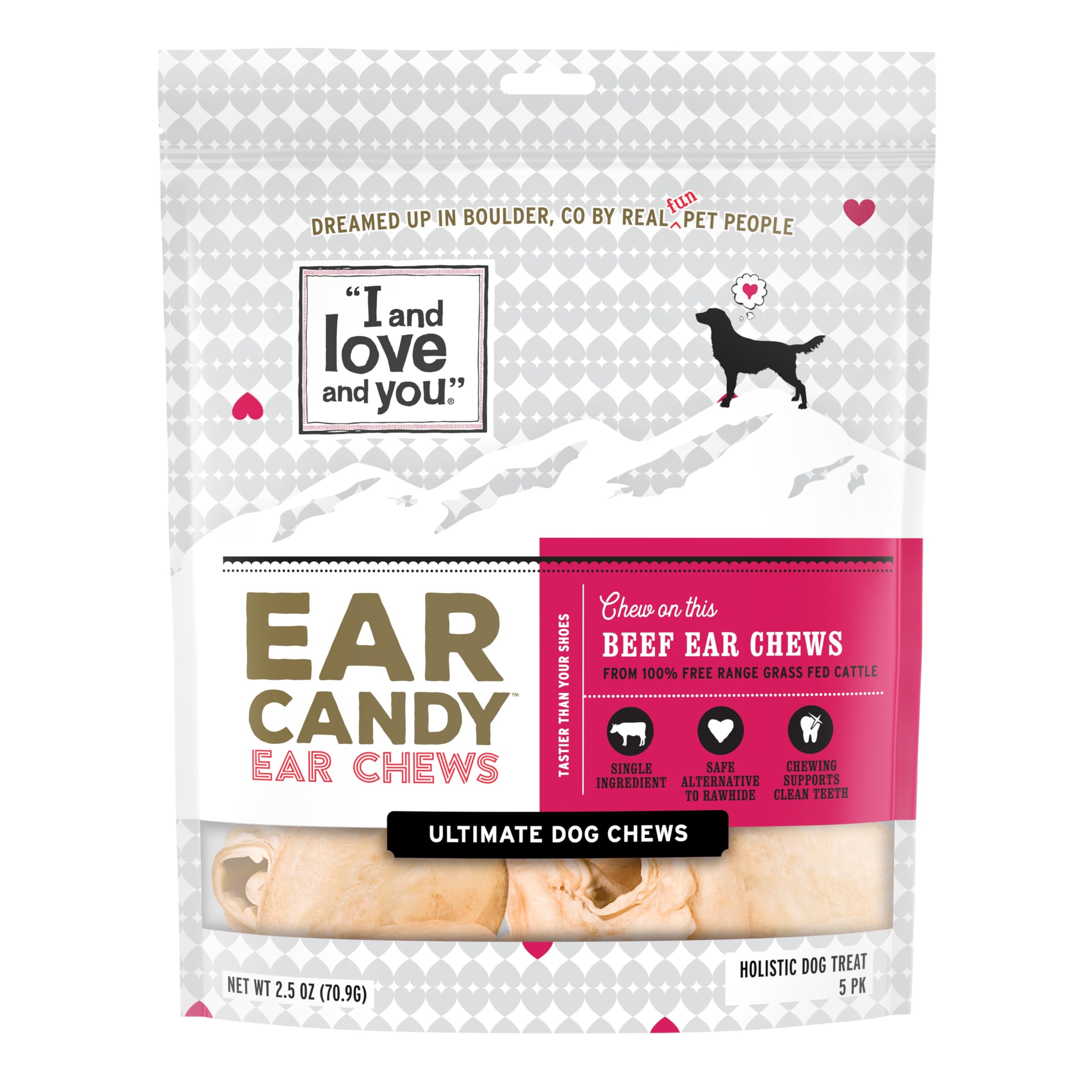 i-et-amour-et-toi - Oreilles de boeuf, friandise naturelle pour chien, morsure durable