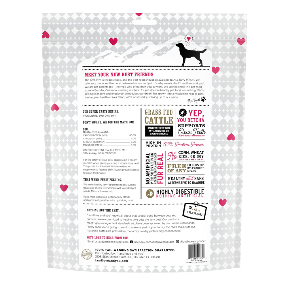 i-et-amour-et-toi - Oreilles de boeuf, alternative sans cuir brut pour chien