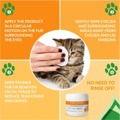 I-LID N LASH Vet lingettes yeux chat, réduction des résidus autour des yeux