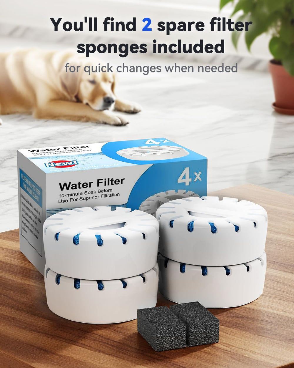 Filtre IAD sans BPA pour fontaine, entretien facile et hygiène assurée.