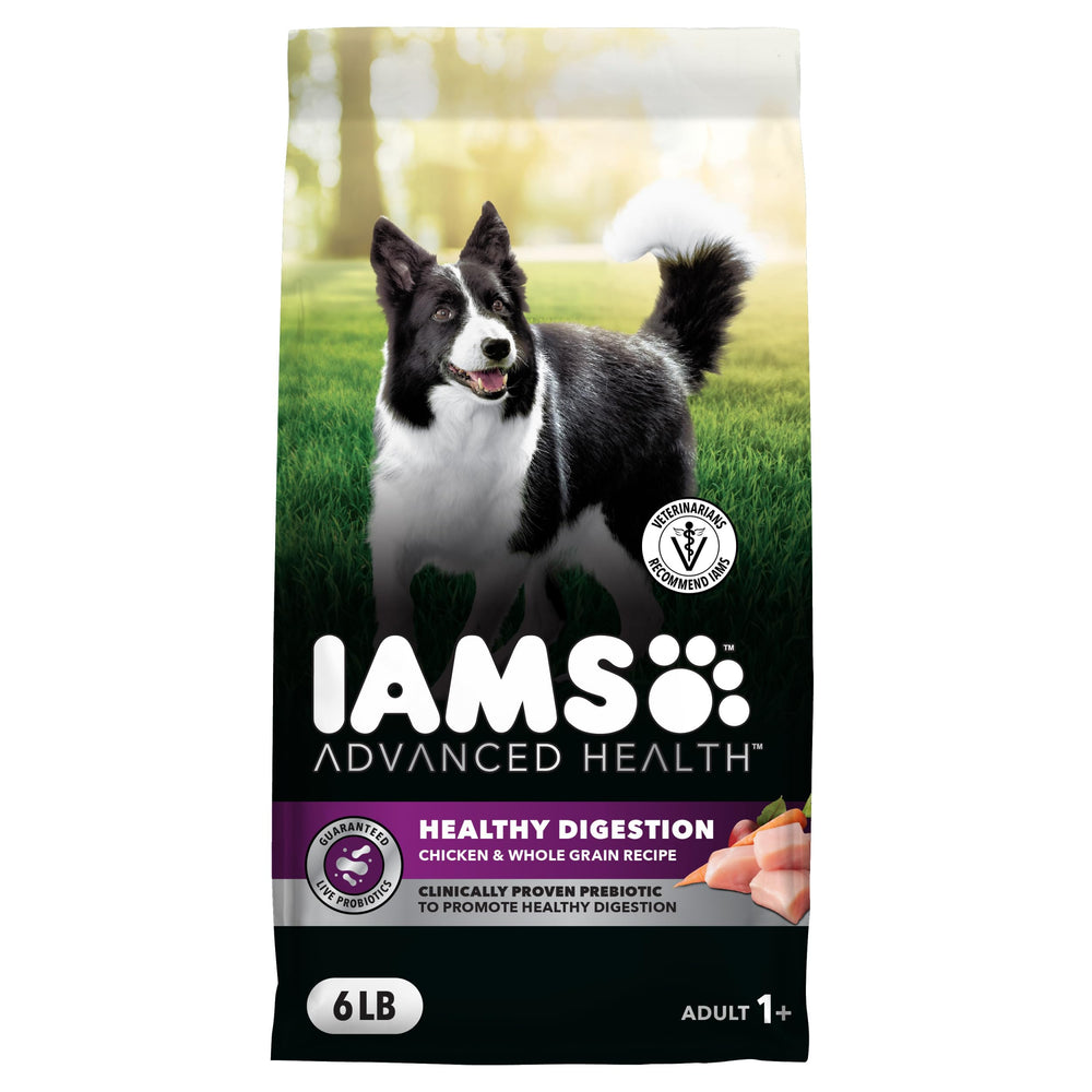 Croquettes IAMS pour digestion saine au poulet réel pour chien adulte