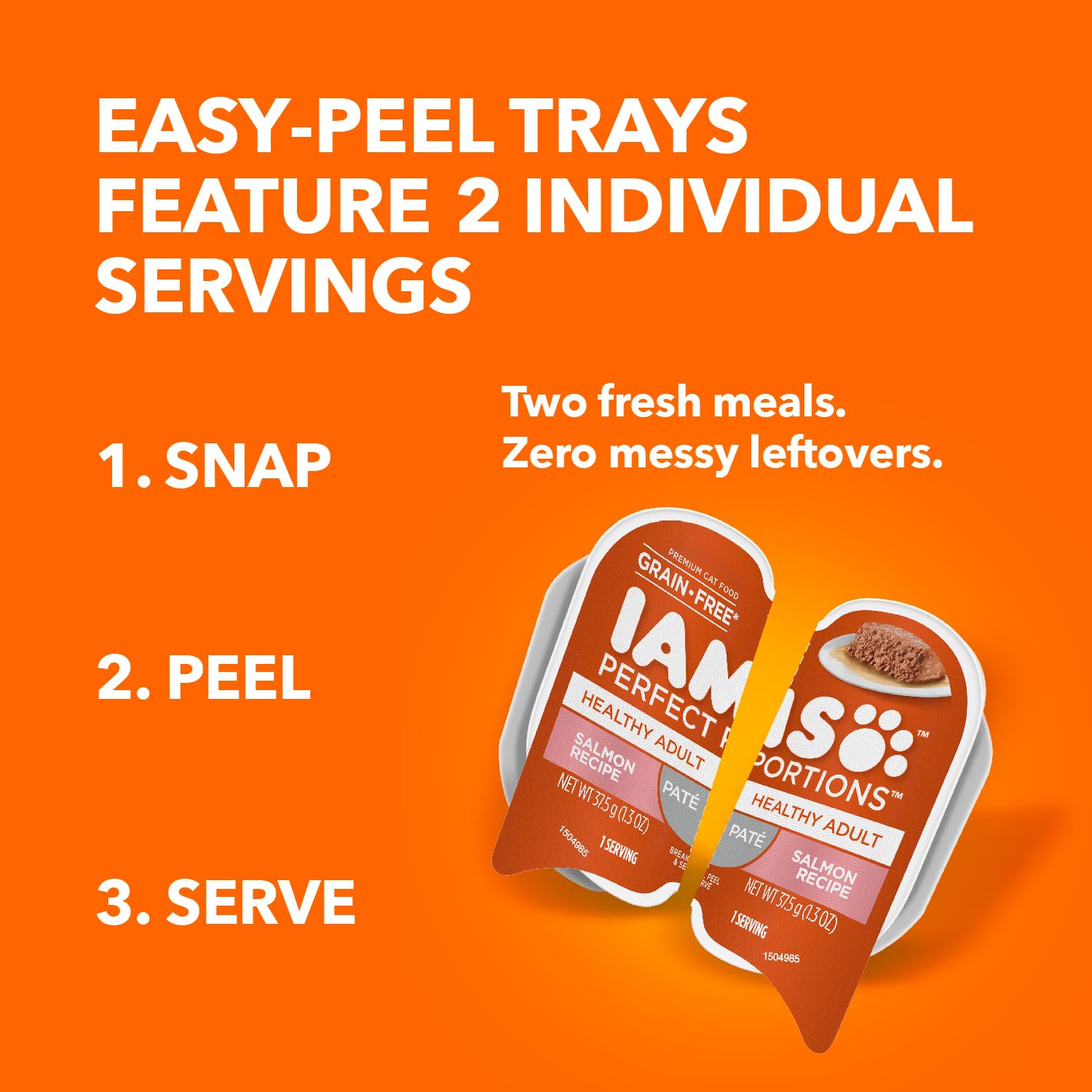 Préparation sans gaspillage grâce à deux repas frais par plateau IAMS.