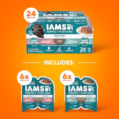 IAMS Perfect Portions thon-saumon chat intérieur — variété appétissante et nourrissante.