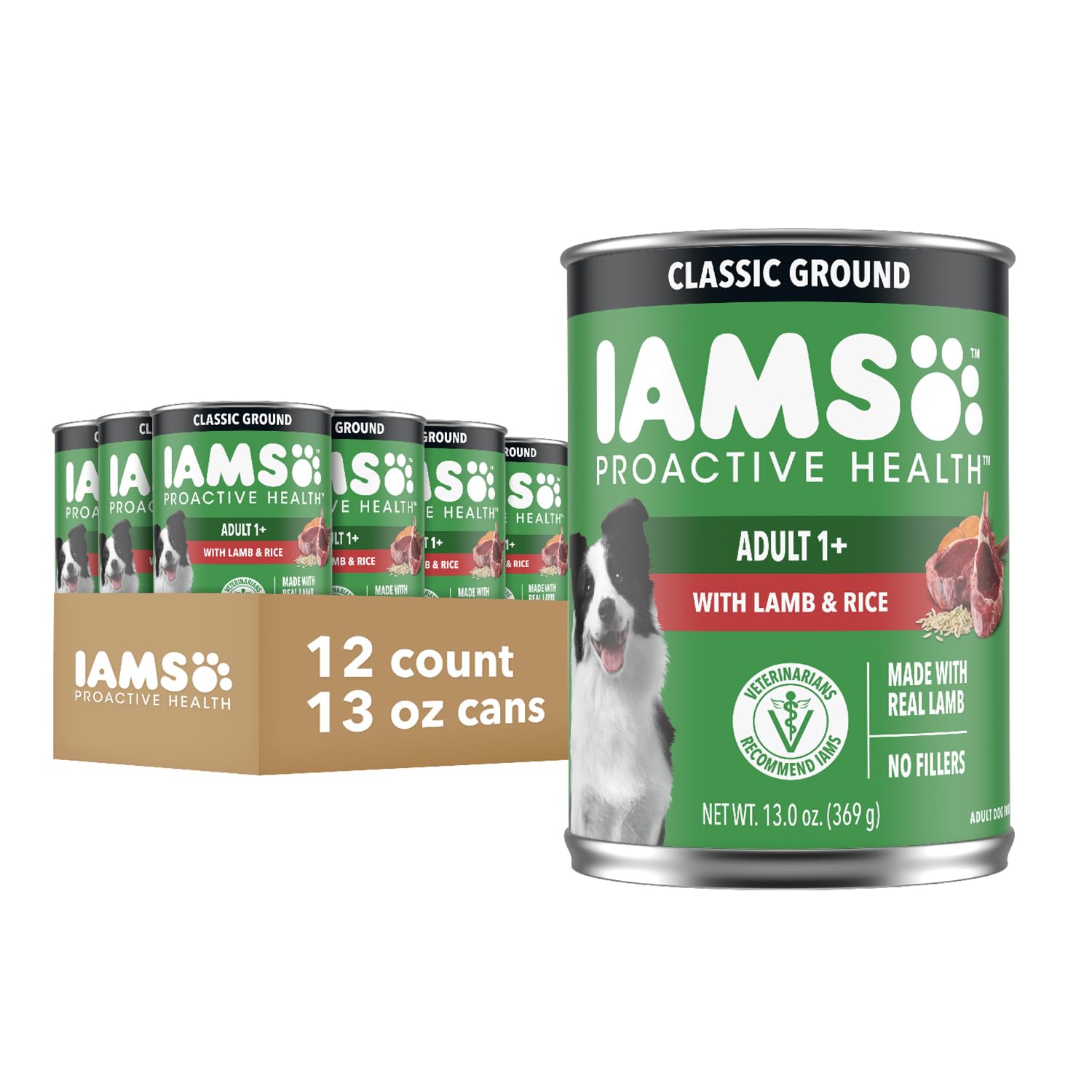 IAMS Proactive Health agneau et riz en sauce dans une boîte prête à servir.
