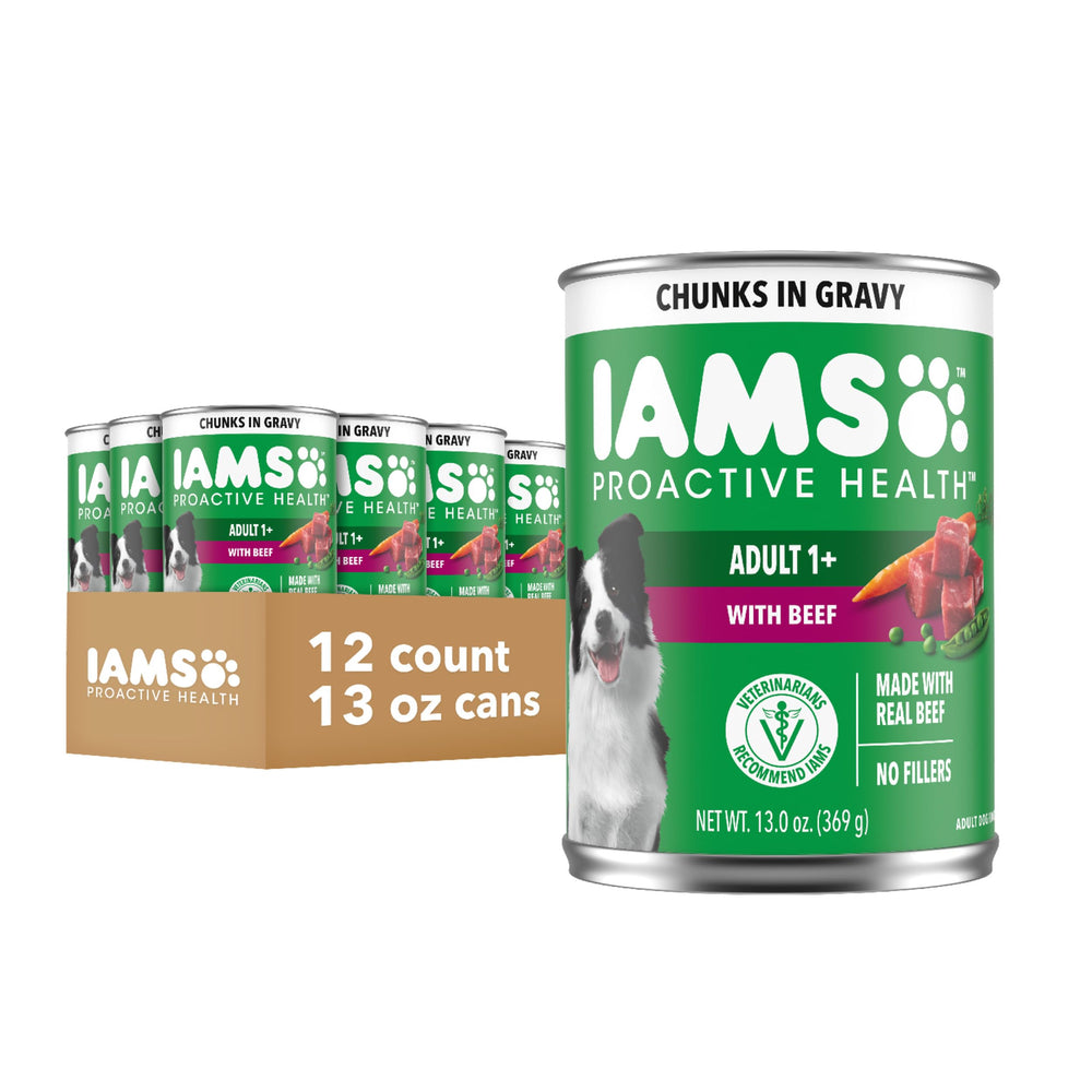 IAMS Proactive Health – boîte humide pour chien avec bœuf en gravy, appétence assurée