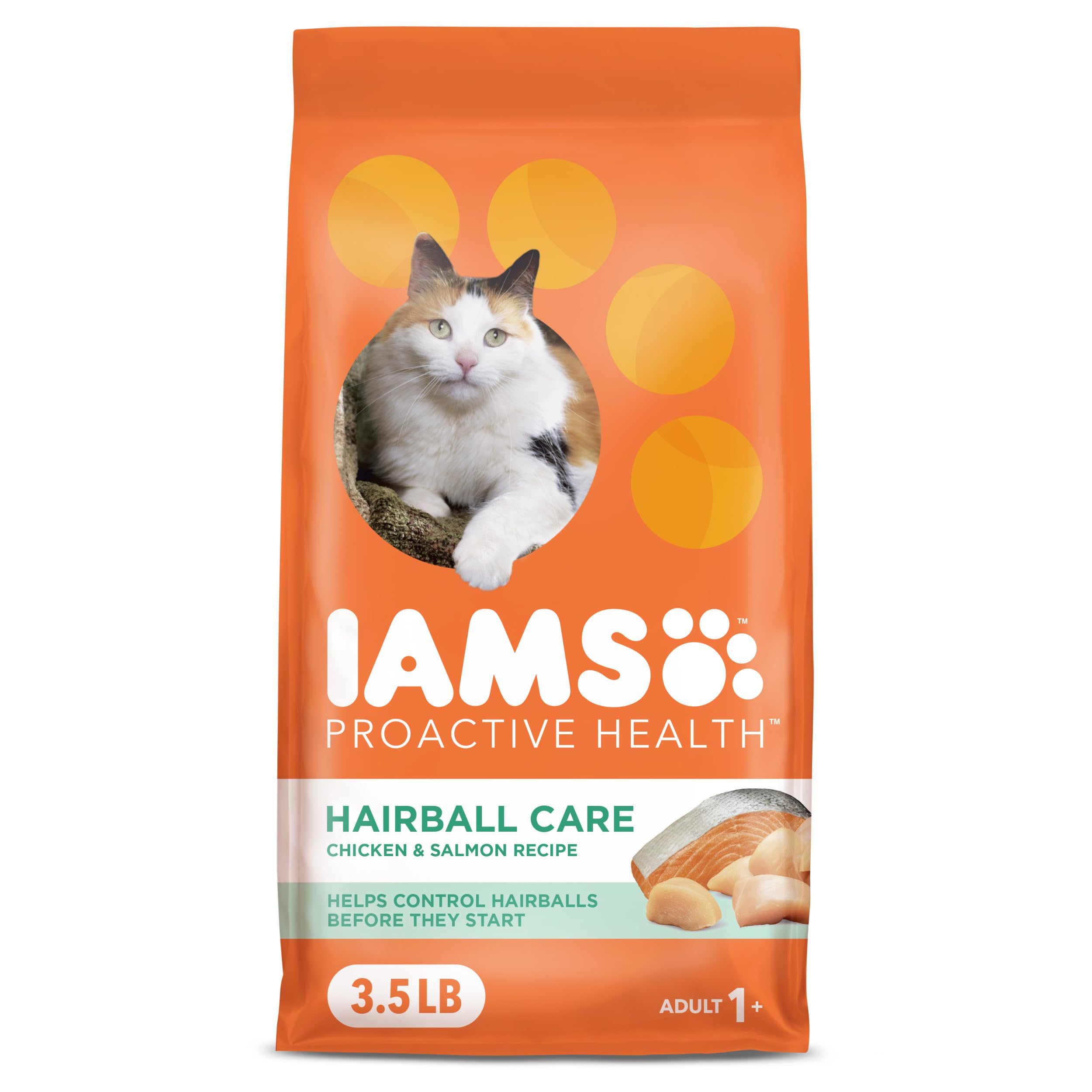 Sachet IAMS Proactive Health pour croquettes poulet et saumon.