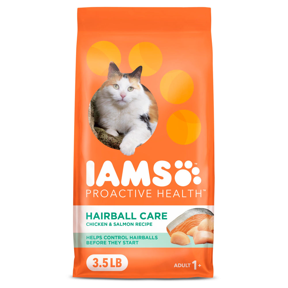 Sachet IAMS Proactive Health pour croquettes poulet et saumon.