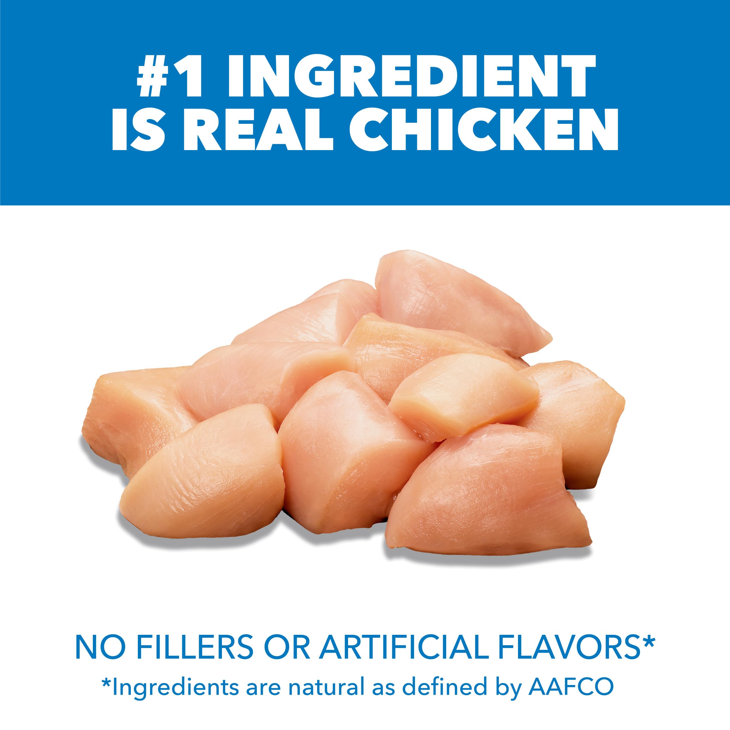 IAMS Proactive Health Chat—poulet réel, premier ingrédient pour soutien musculaire.