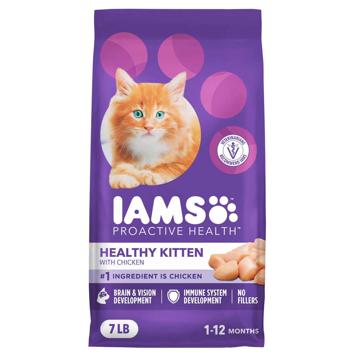 IAMS Proactive Health Chaton poulet réel dans chaque bouchée pour l'énergie quotidienne