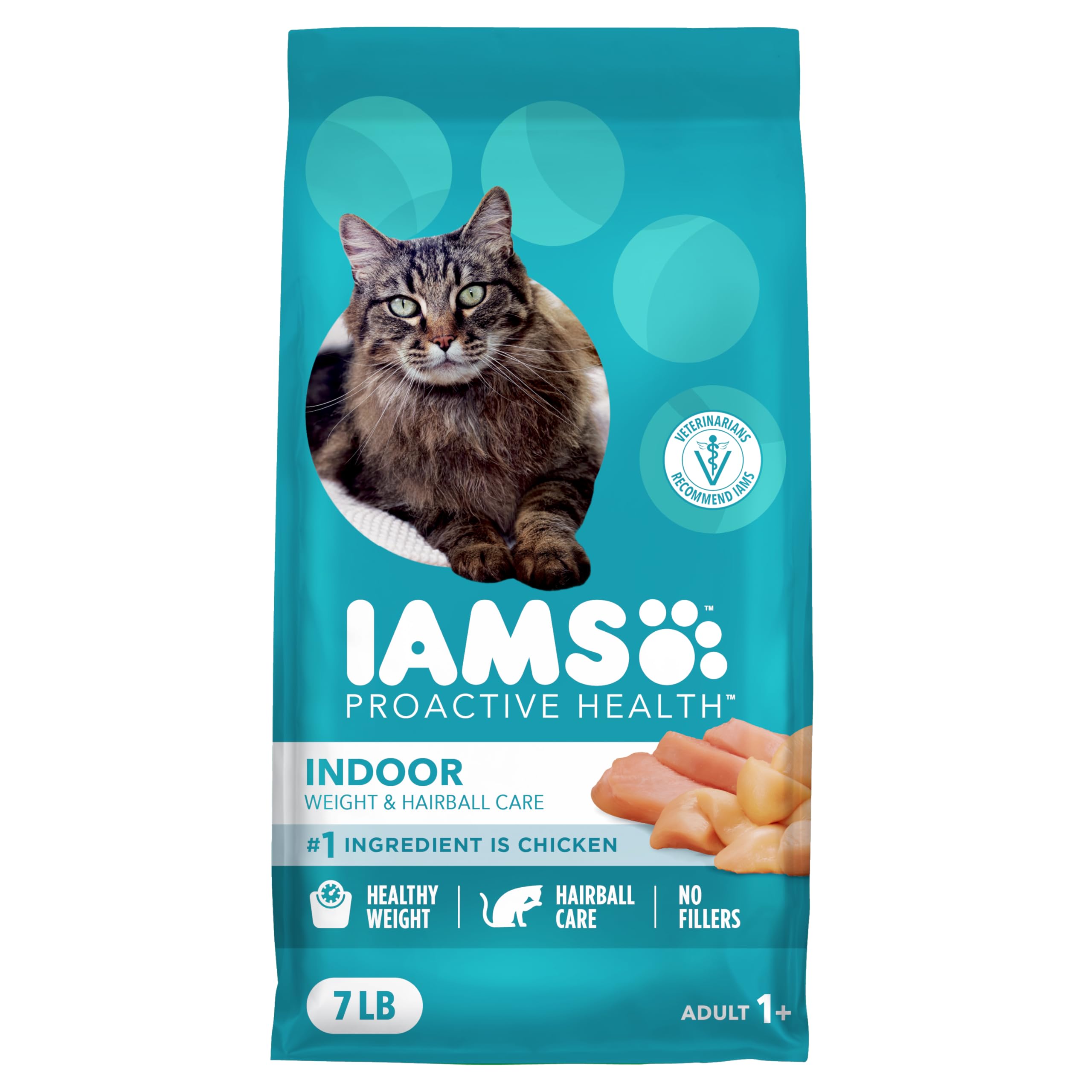 IAMS Proactive Health pour chats d’intérieur – croquettes en sachet – aide au contrôle du poids.
