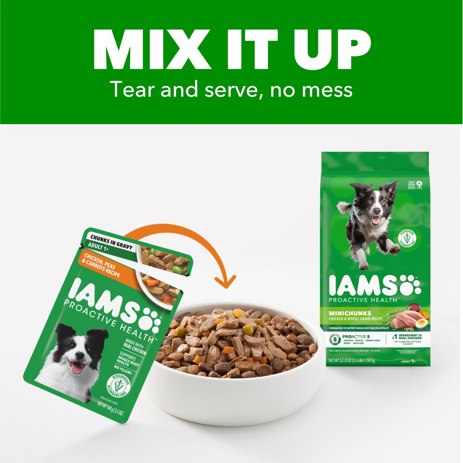 Nourriture humide complète et équilibrée pour chien adulte.