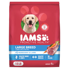 IAMS Proactive Health Large Breed croquettes agneau et riz, soutient les muscles et l'énergie durable