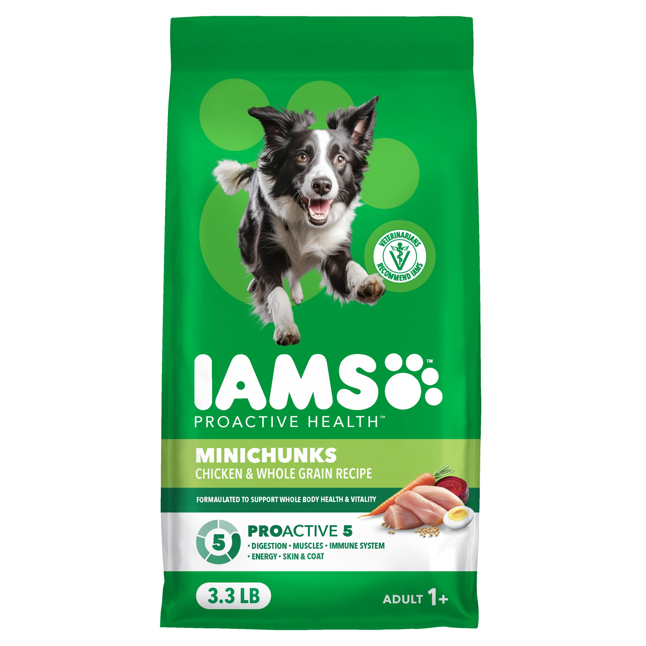 IAMS Proactive Health Minichunks: croquettes poulet riz pour chien adulte, énergie durable.