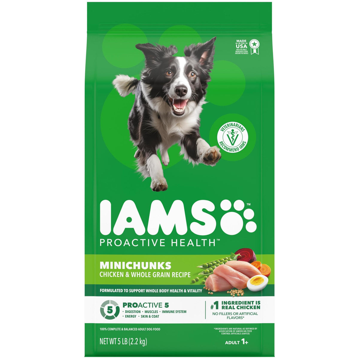 IAMS Proactive Health Minichunks, sac 5 livres, pratique et équilibré pour chien.