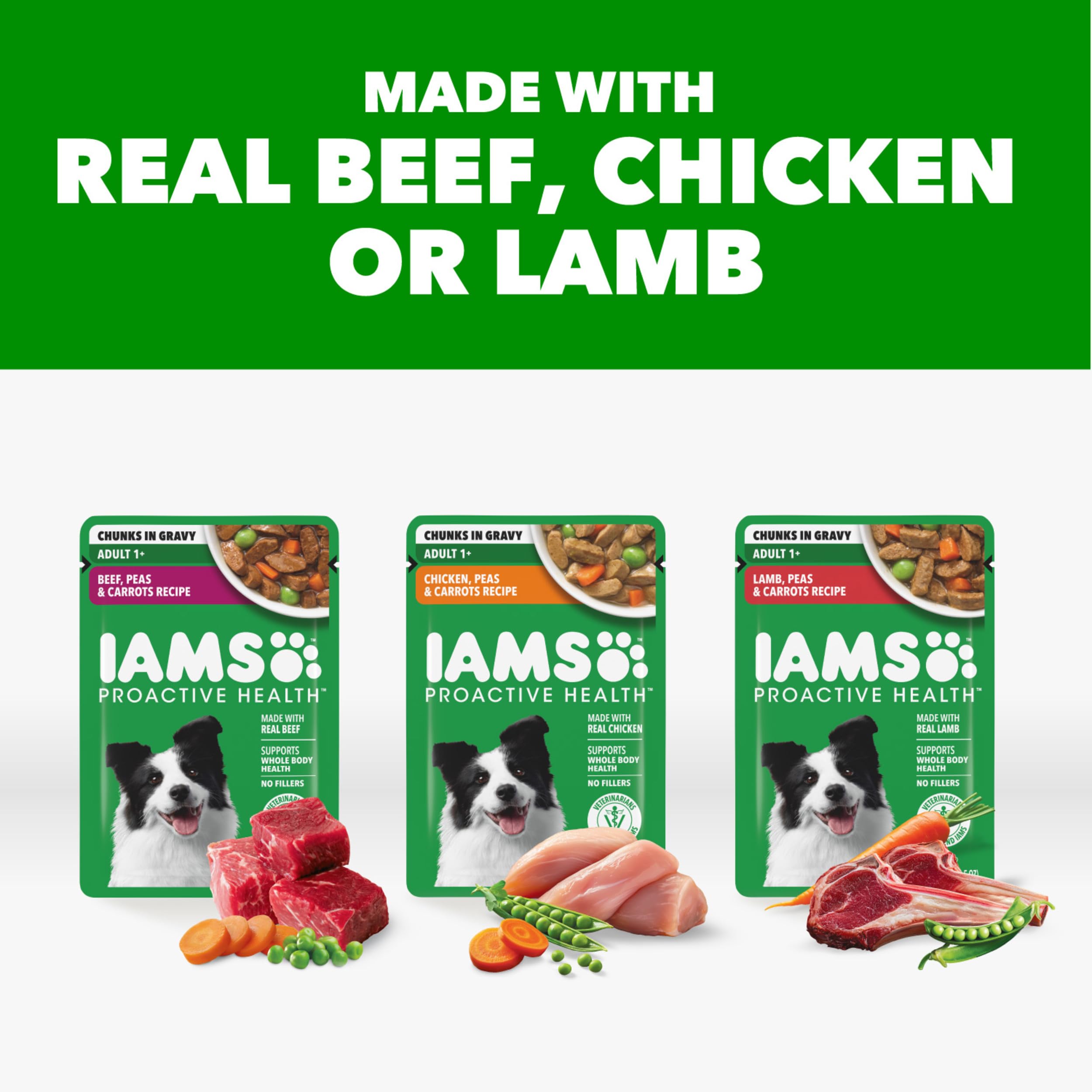 IAMS Proactive Health, sachet agneau pour chien adulte, saveur variée