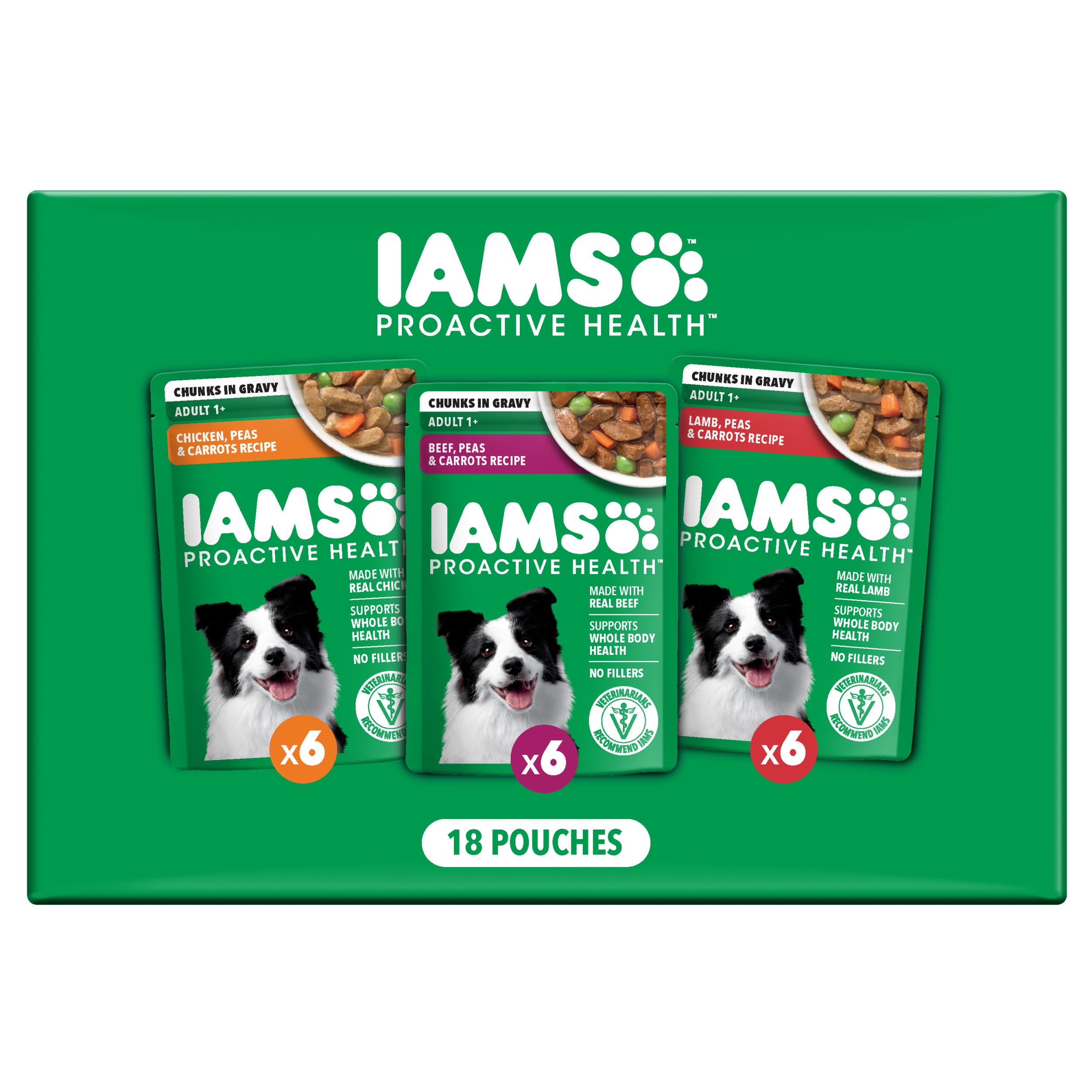 IAMS Proactive Health, sachet boeuf pour chien adulte, soutien musculaire