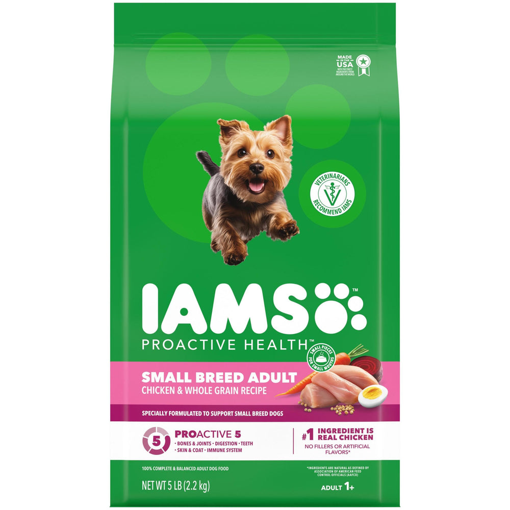 IAMS Proactive Health Petite Race – croquettes au poulet pour digestion saine.