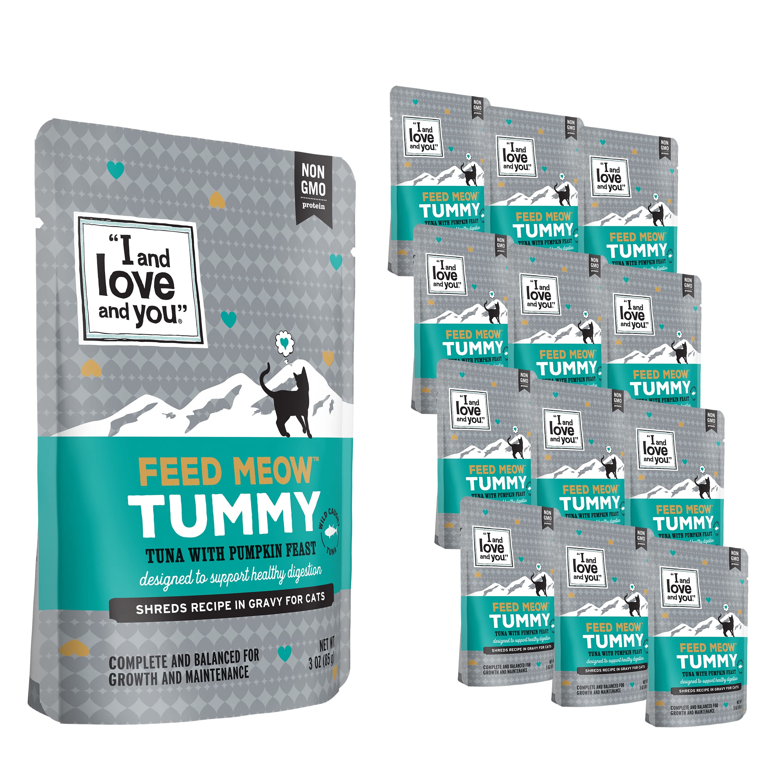 I AND LOVE AND YOU Feed Meow Tummy thon citrouille – bouchées savoureuses soutenant la digestion.
