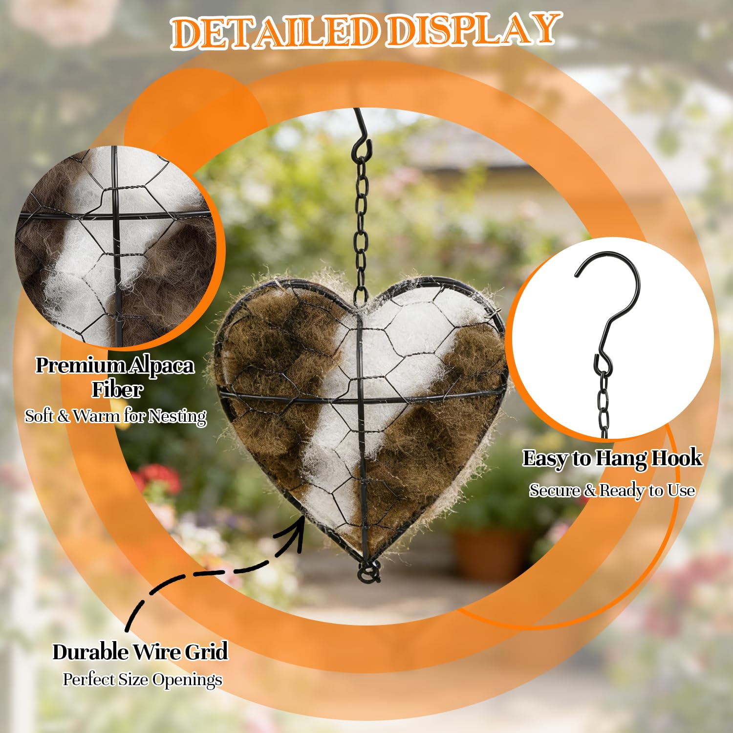 Iaolose decoration-jardin-nid-coeur : apporte charme et fonctionnalité au jardin.