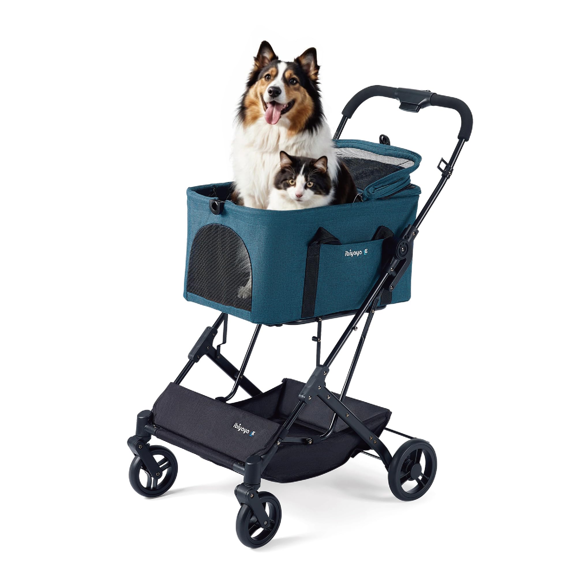 ibiyaya Essential – Poussette 3 en 1 pour chiens moyens en action