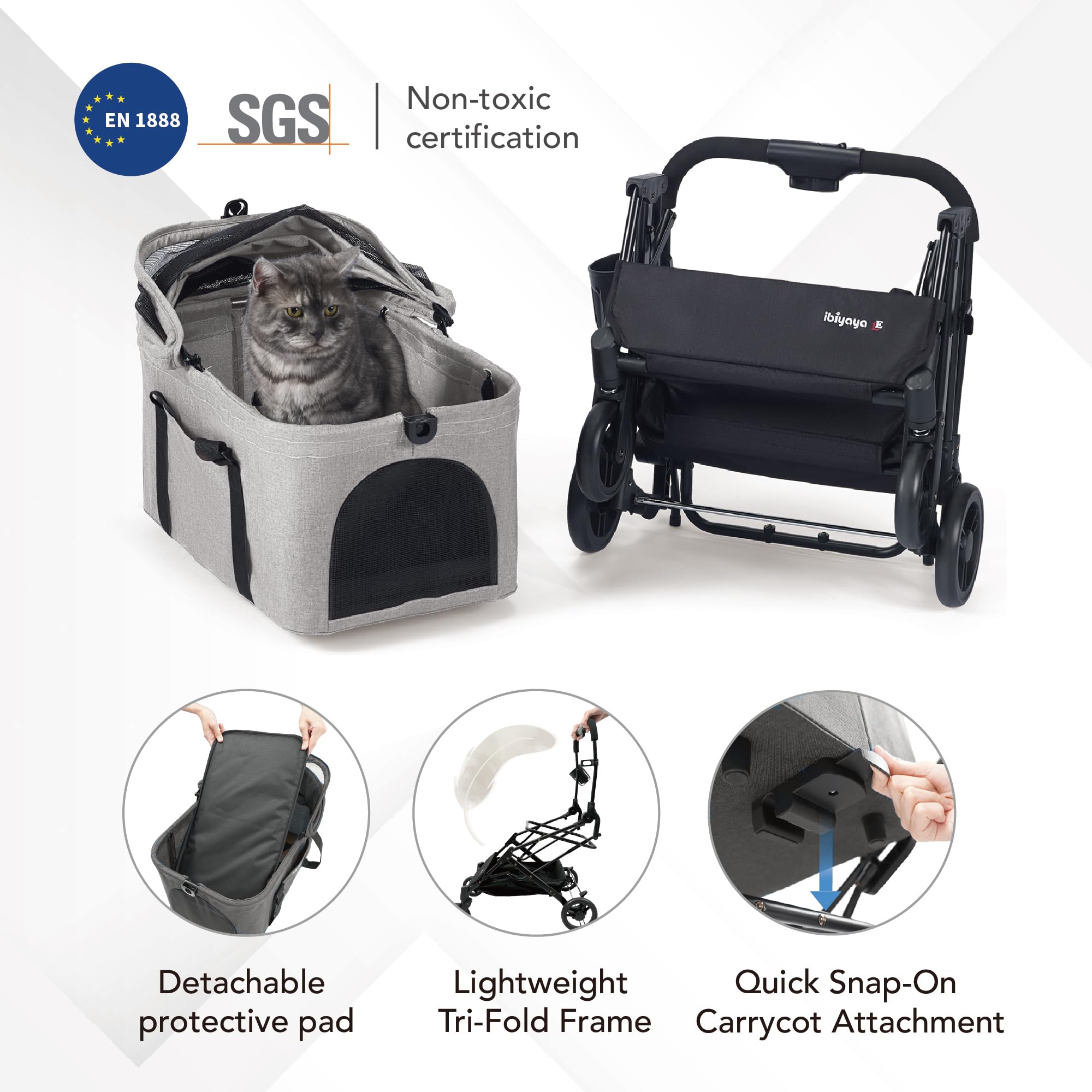 ibiyaya Essential: roues amorties pour une conduite stable sur tous les terrains.