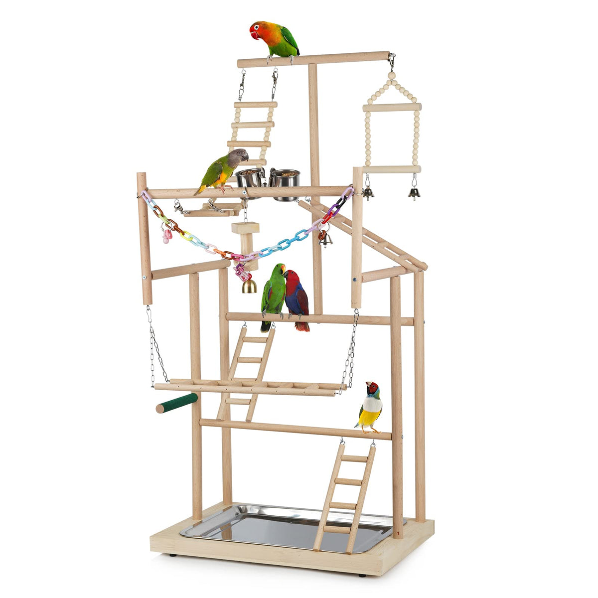 Ibnotuiy perchoir-quatre-niveaux offre un espace sûr pour l'exercice des petits oiseaux.