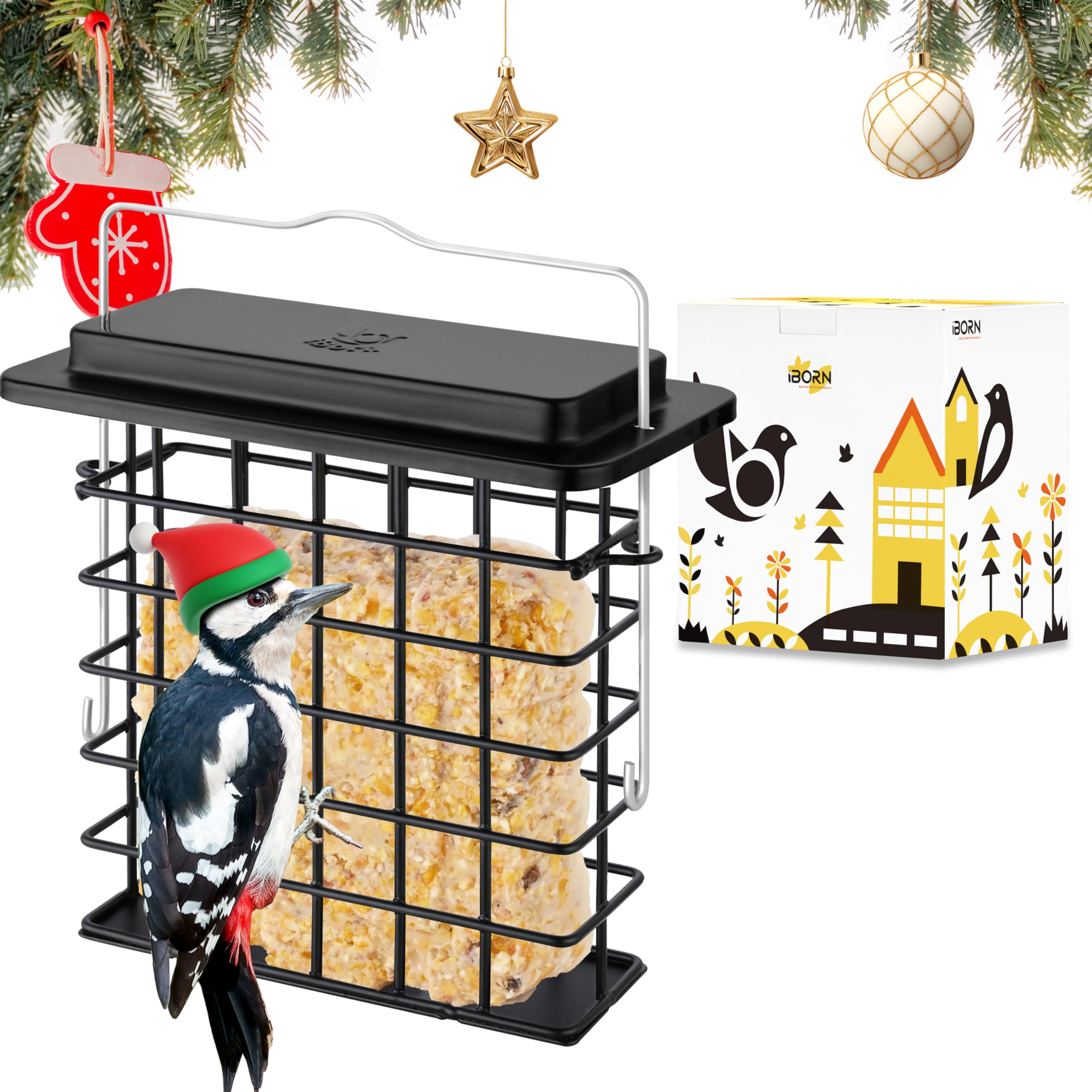 iBorn nourrisseur-suet extérieur pendu, attire divers oiseaux et facilite l'alimentation.