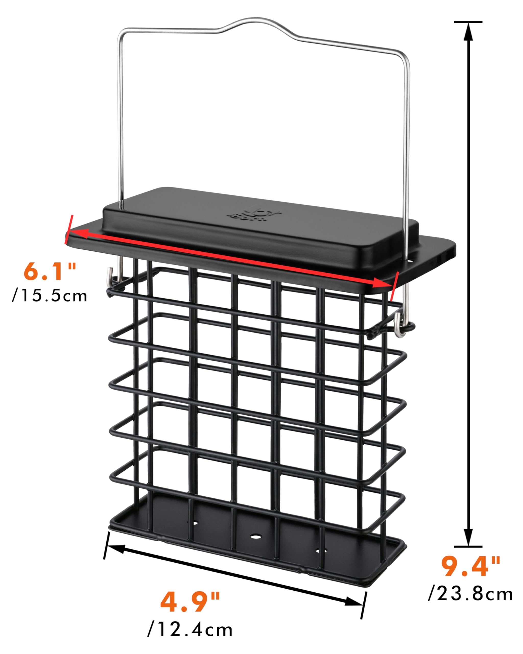 iBorn nourrisseur-suet grille haute, plus d'espace pour pic épeiche.